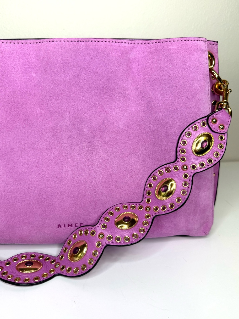 Aimee Kestenberg Bloom Suede Shoulder Bag with Studded Strap - Picture 5 of 14